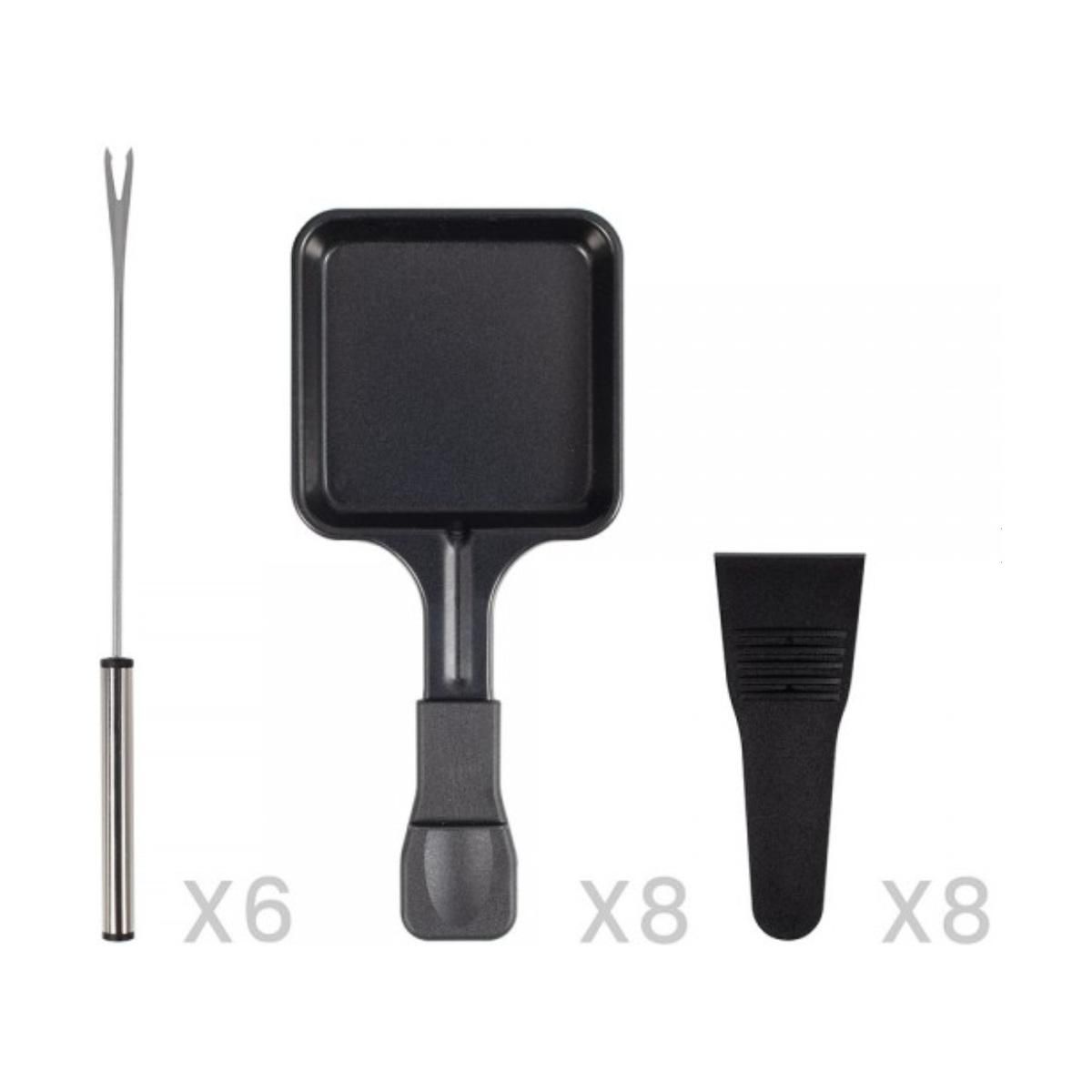 LIVOO Appareil à raclette 8 personnes 1400w + fondue et crêpes - DOC313