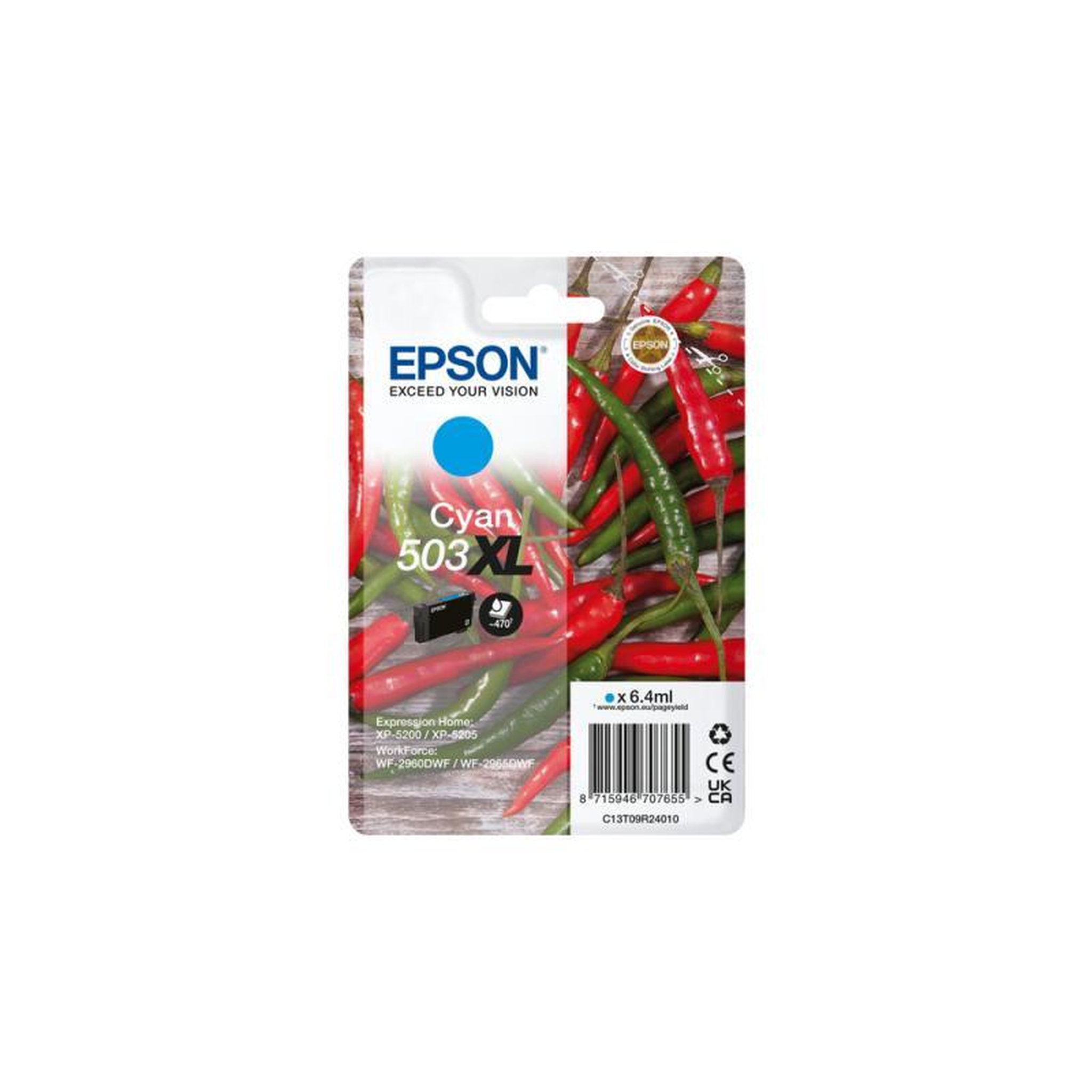 Voir la diapositive 2 : Epson Epson Ink 503XL Cyan (C13T09R24010)