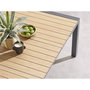 Voir la diapositive 5 : HESPERIDE Table de jardin carrée extensible alu Evasion 8/10 places effet bois honey et graphite - Hespéride