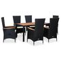 Voir la diapositive 2 : VIDAXL Ensemble a manger d'exterieur 7pcs Resine tressee acacia Noir
