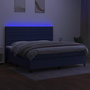 Voir la diapositive 4 : VIDAXL Sommier a lattes de lit et matelas et LED Bleu 200x200 cm Tissu