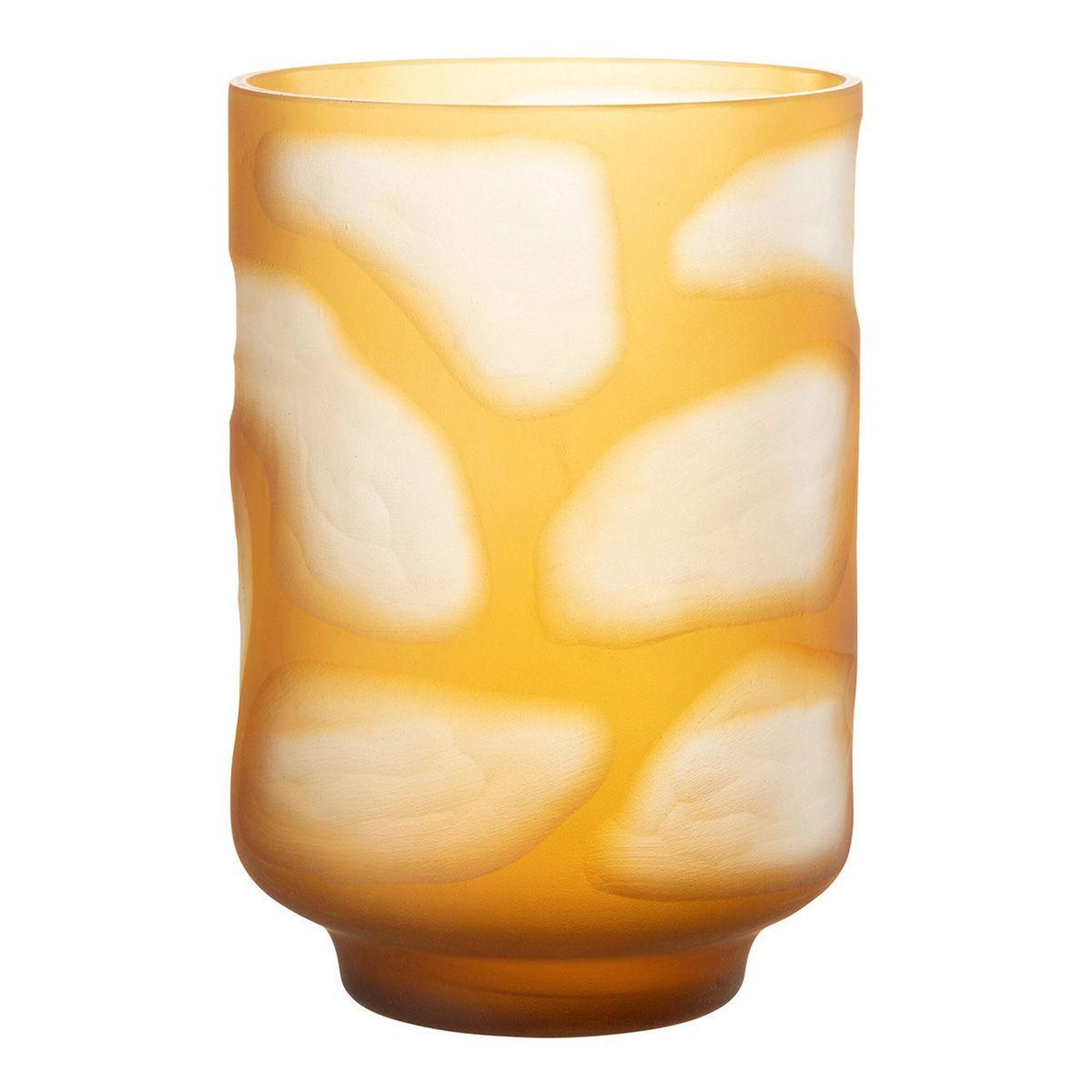 Voir la diapositive 1 : J-LINE Vase design en verre taches  hortense  26cm ocre