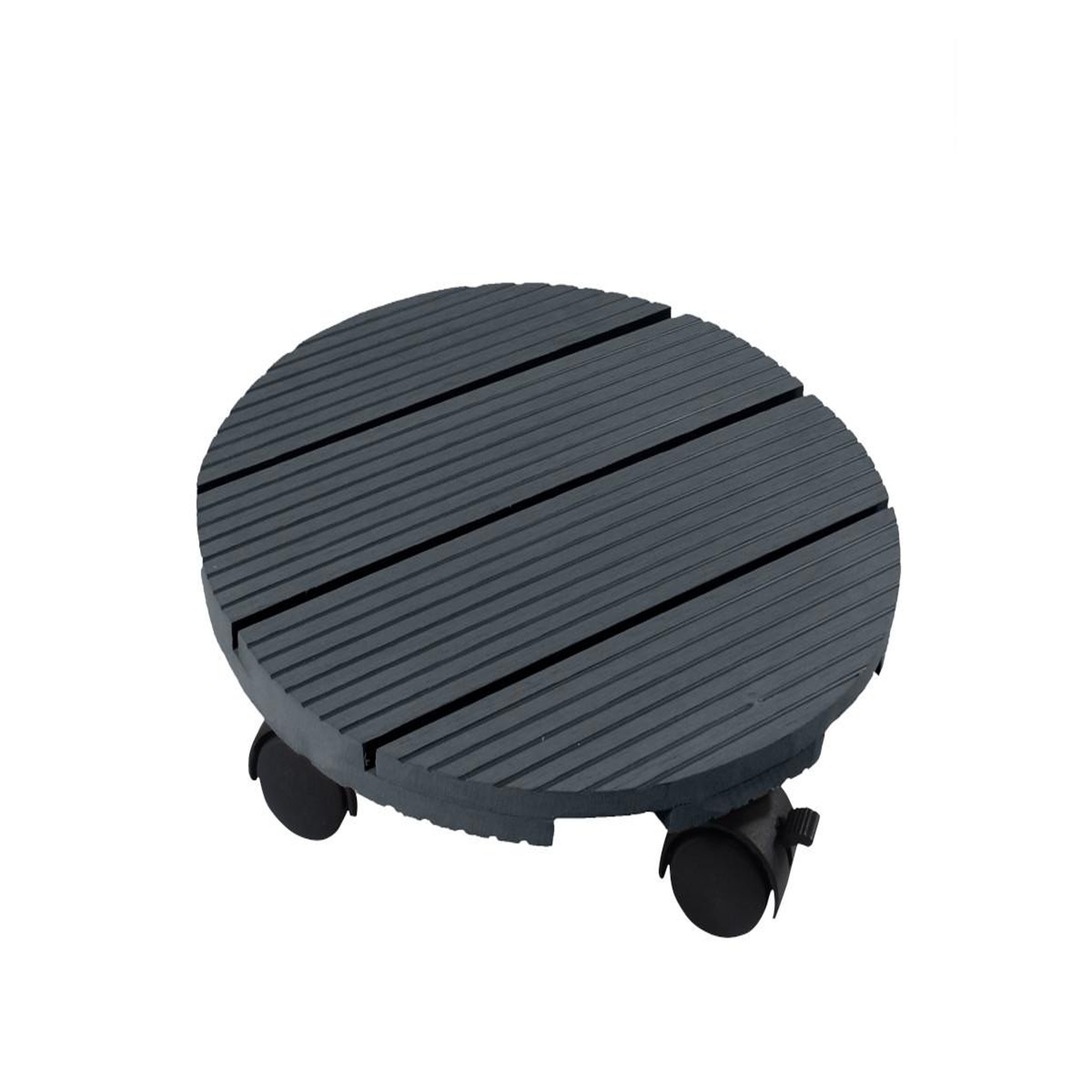 NATURE Support roulant - bois composite, coloris anthracite, charge maxi 50 kg, 4 roulettes -  Ø30 cm - Nature