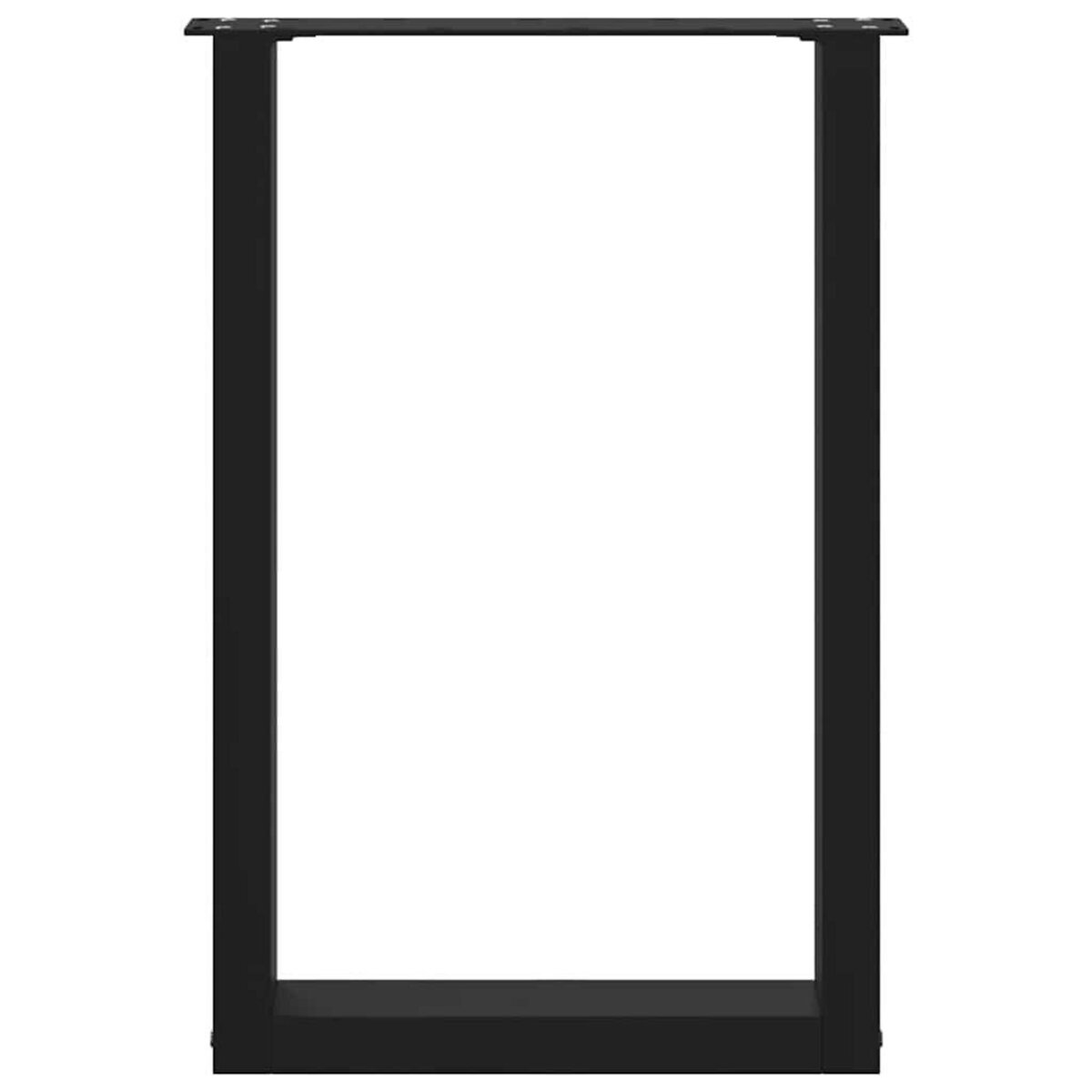 VIDAXL Pieds de table a manger forme de U 2 pcs noir 50x(72-73) cm