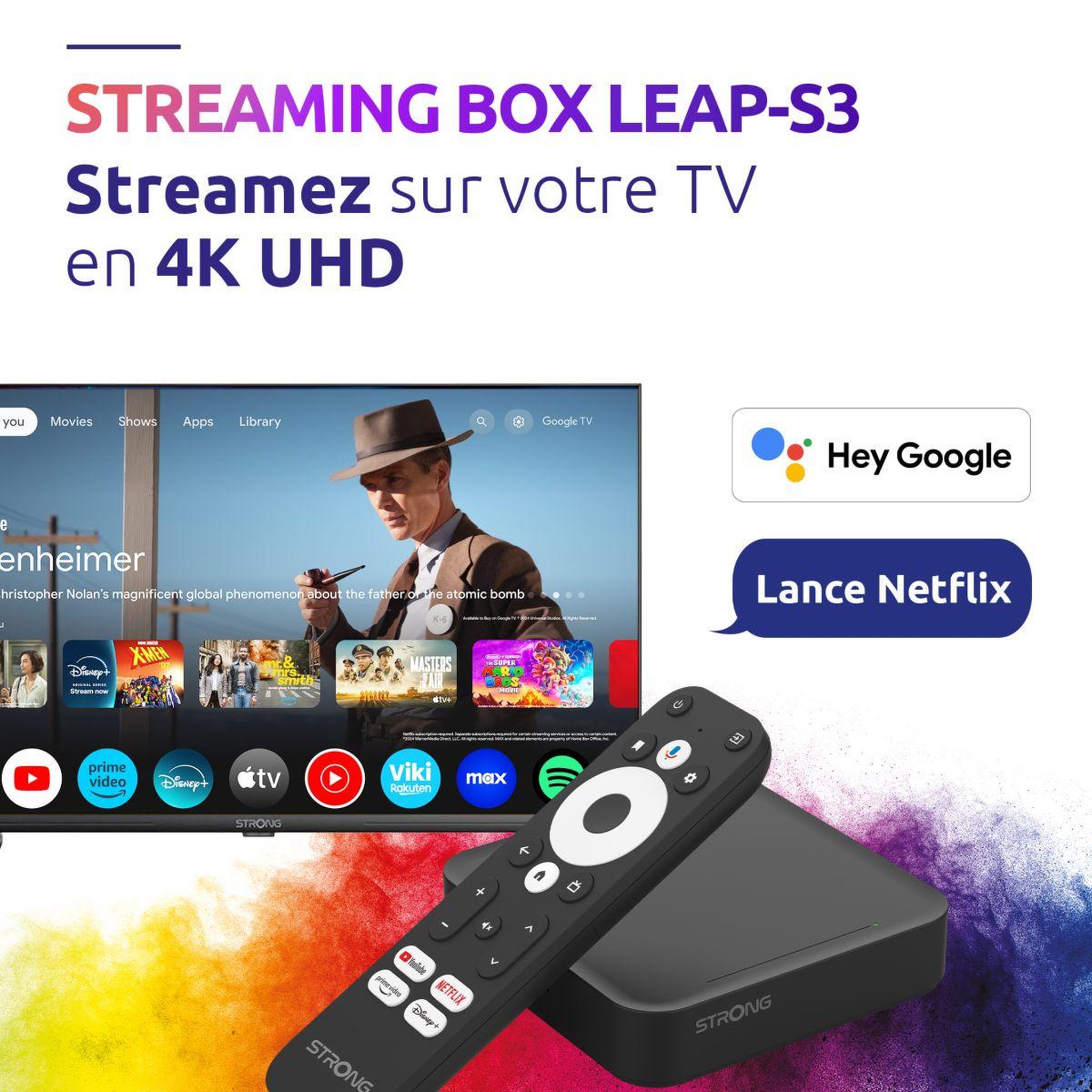 Voir la diapositive 2 : Strong Passerelle multimédia LEAP-S3 Box Google TV 4K Chromecast