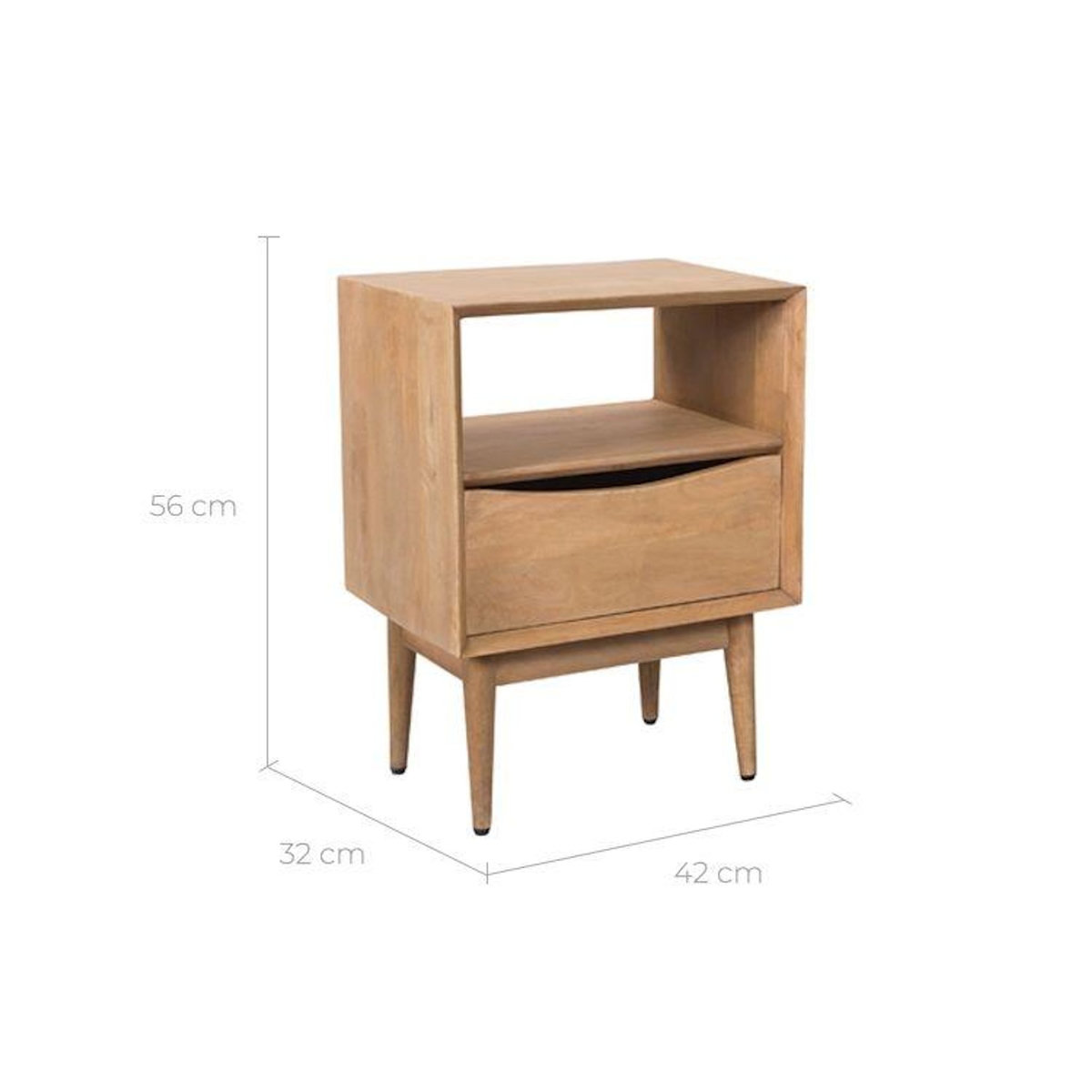 Rendez vous déco Table de chevet 1 tiroir en bois de manguier-Gute