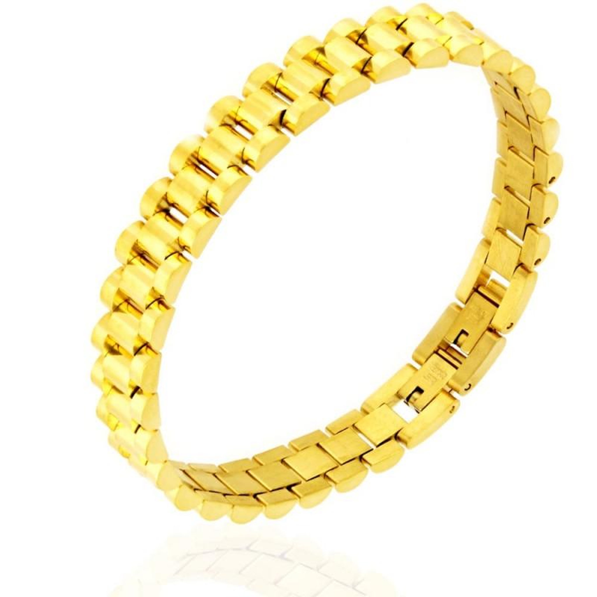 L'ATELIER D'AZUR Bracelet Homme Acier Doré