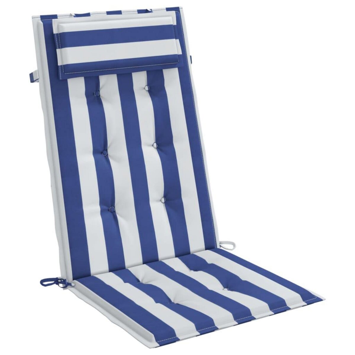 VIDAXL Coussins de chaise a dossier haut lot de 6 rayures bleu/blanc
