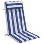 Voir la diapositive 5 : VIDAXL Coussins de chaise a dossier haut lot de 6 rayures bleu/blanc