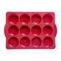  Moule Silicone  12 Muffins  33cm Rouge