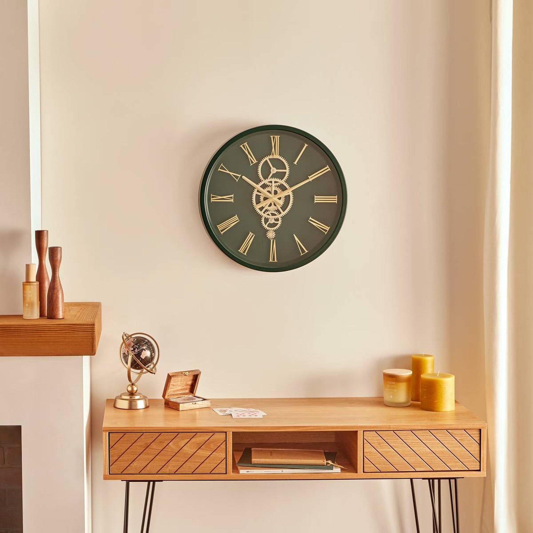 Voir la diapositive 5 : ATMOSPHERA Horloge Murale Mécanisme  Aracely  46cm Vert