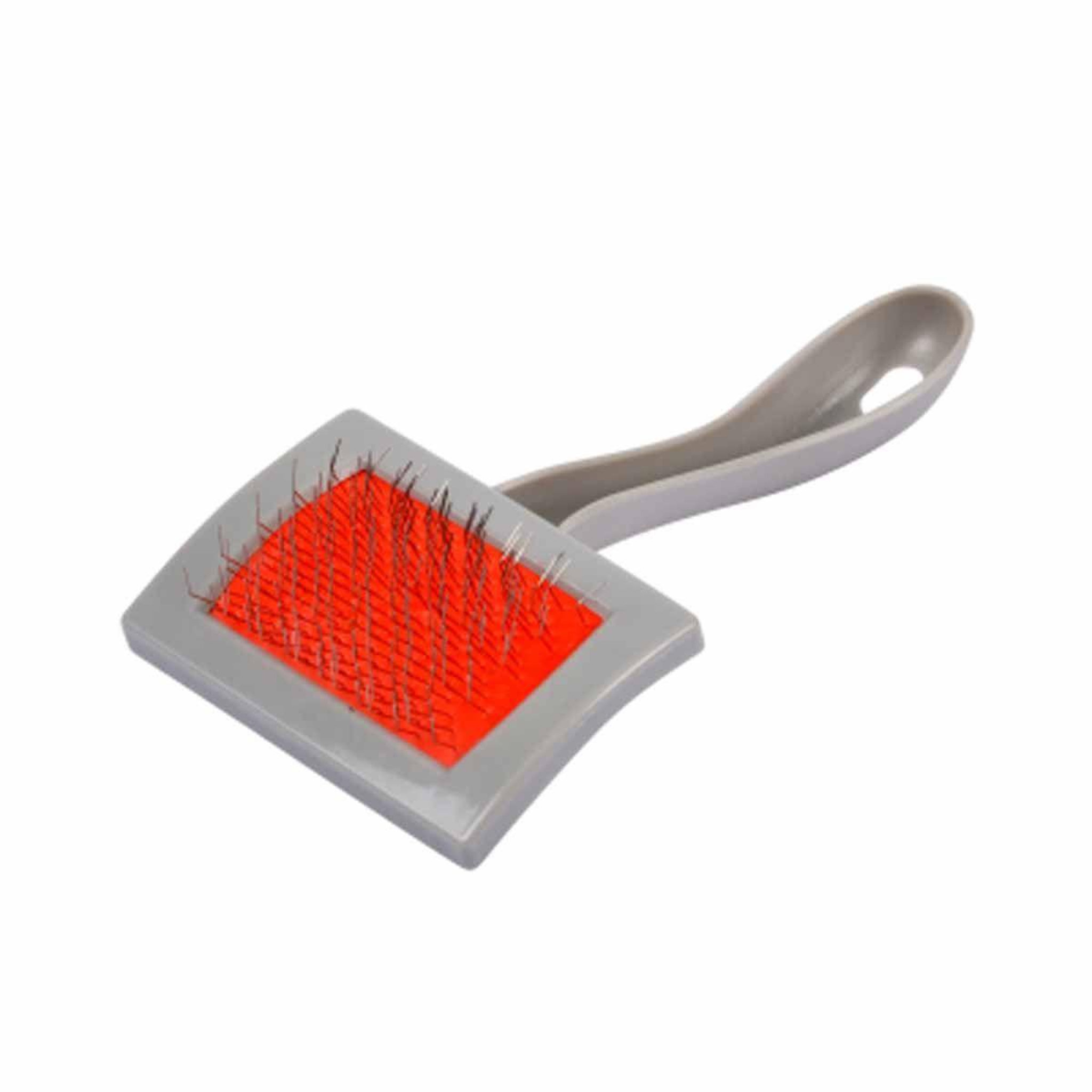 LOVE STORY Brosse de toilettage  picots  15cm gris & rouge