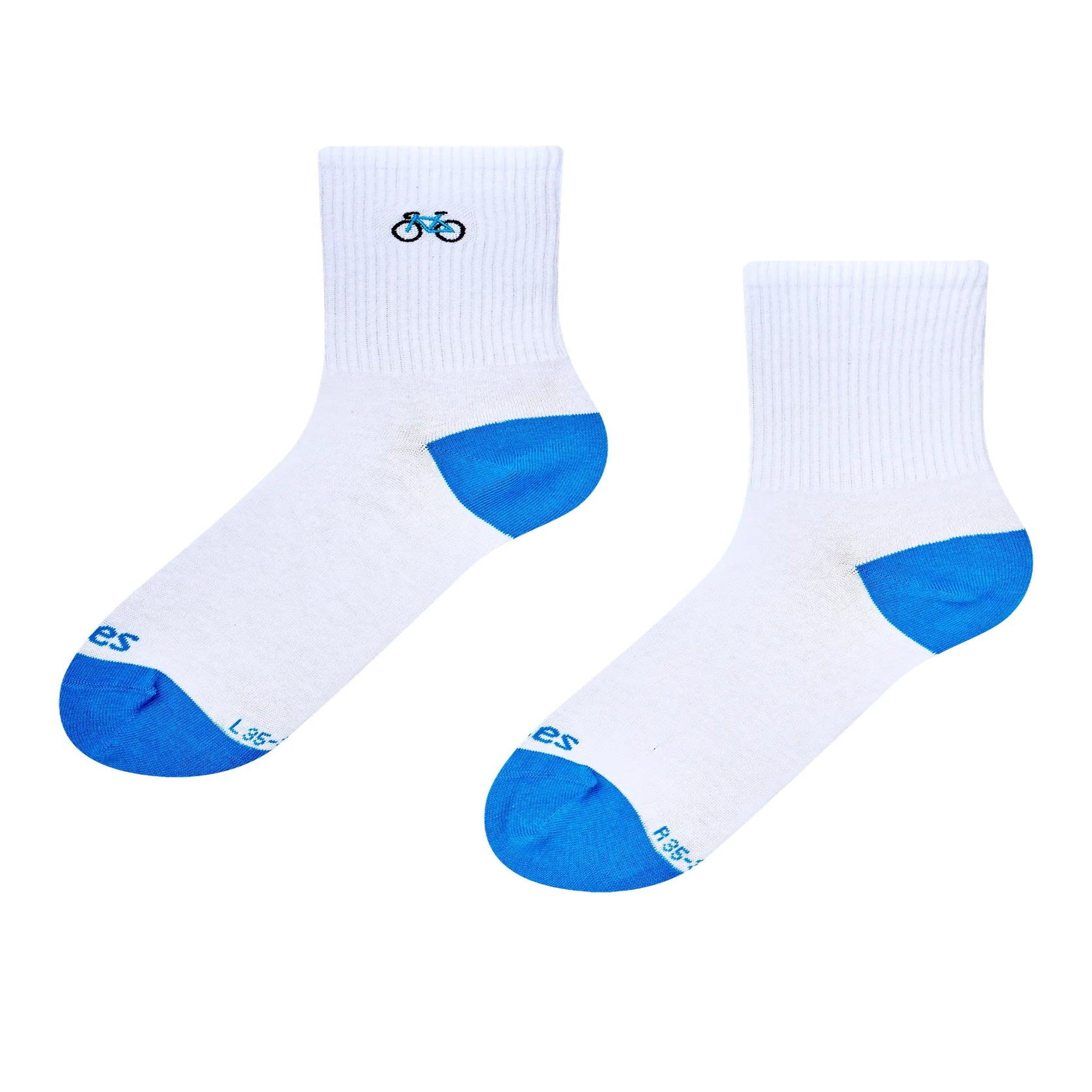 DEDOLES Chaussettes côtelées cyclisme petite reine. Coloris disponibles : Multicolore