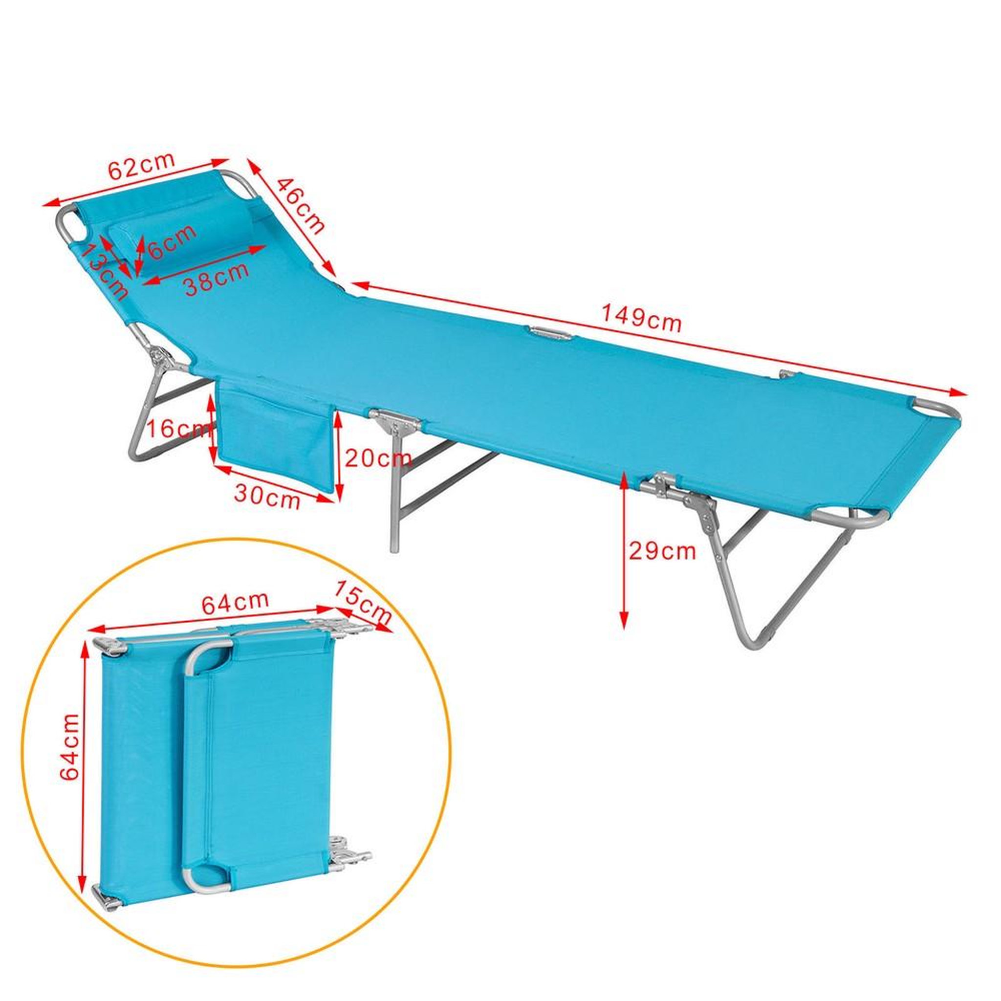 Voir la diapositive 3 : SOBUY SoBuy - Chaise Longue Pliable - Fonctionnel - OGS35