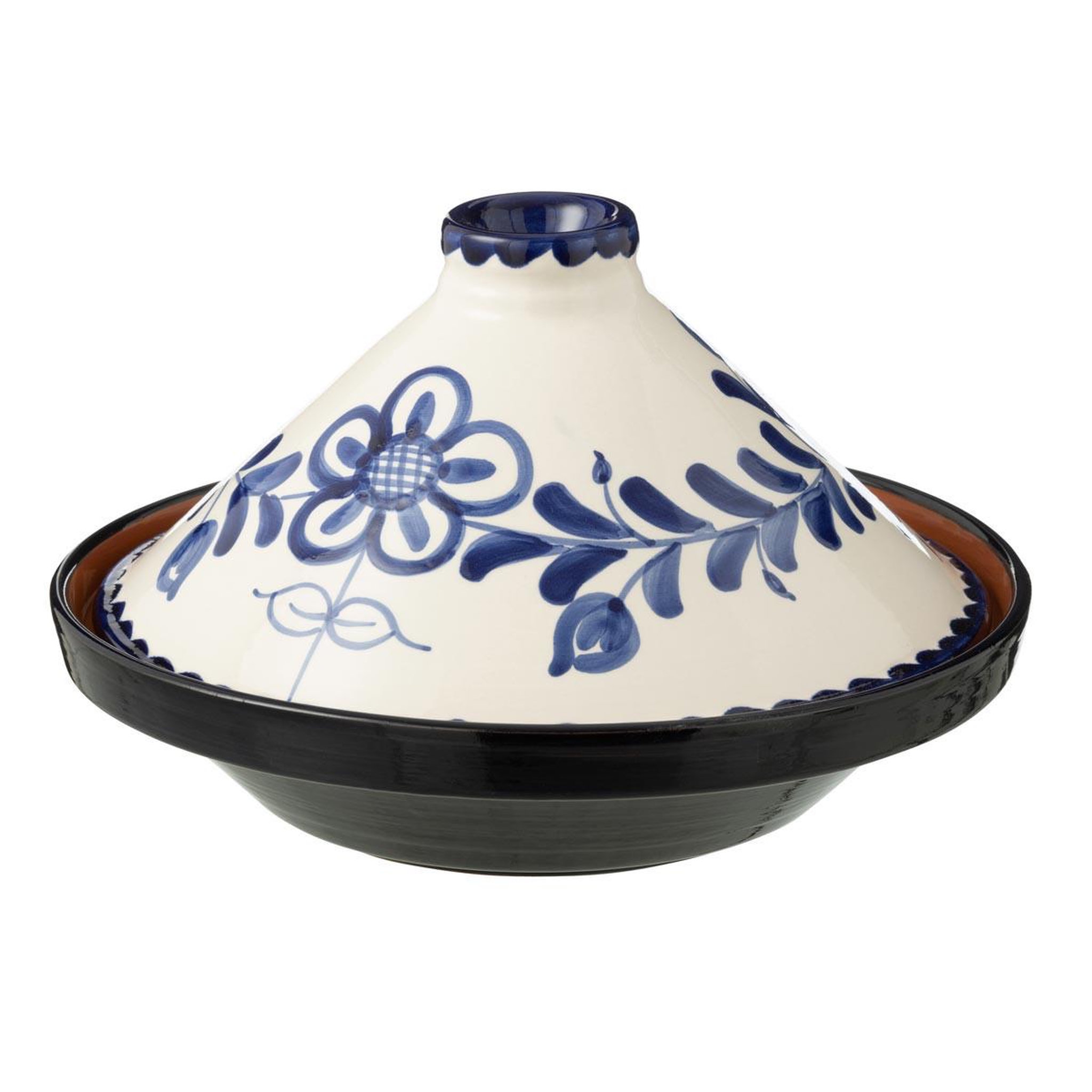 J-LINE Plat à tajine en céramique  granada  28cm bleu cobalt