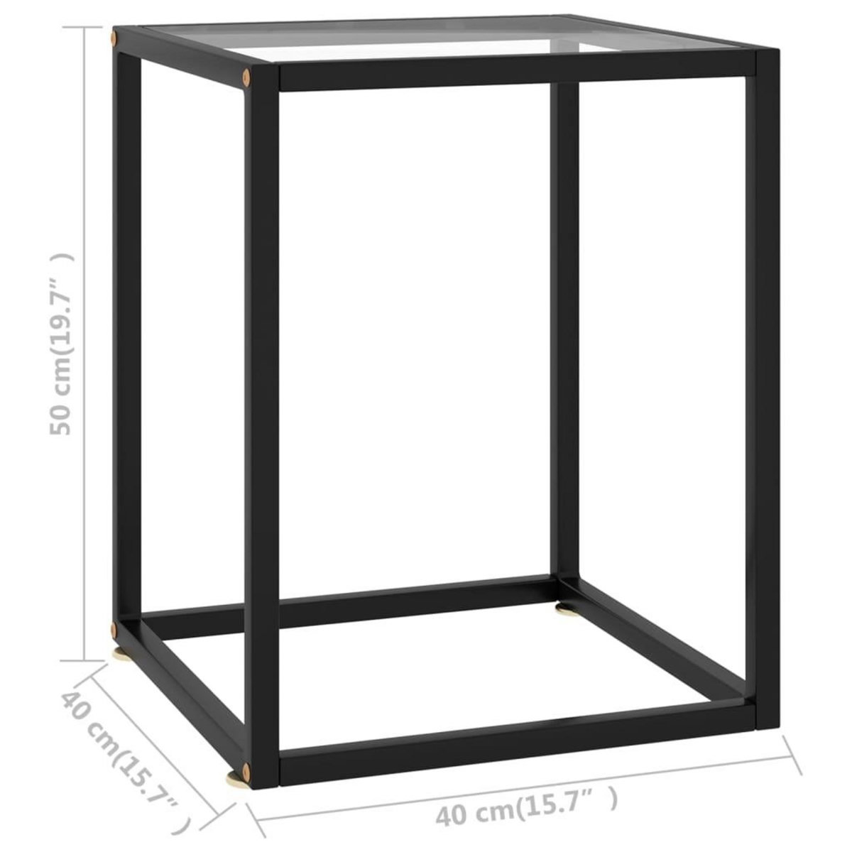 VIDAXL Table basse Noir avec verre trempe 40x40x50 cm