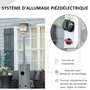 Voir la diapositive 6 : OUTSUNNY Parasol chauffant commercial 12,5 kW - chauffage extérieur gaz - chauffage de terrasse - double sécurité - puissance réglable - roulettes - acier inox. gris