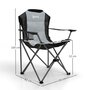 Voir la diapositive 3 : OUTSUNNY Lot de 2 chaises pliantes rembourrées de camping - porte-gobelet - gris