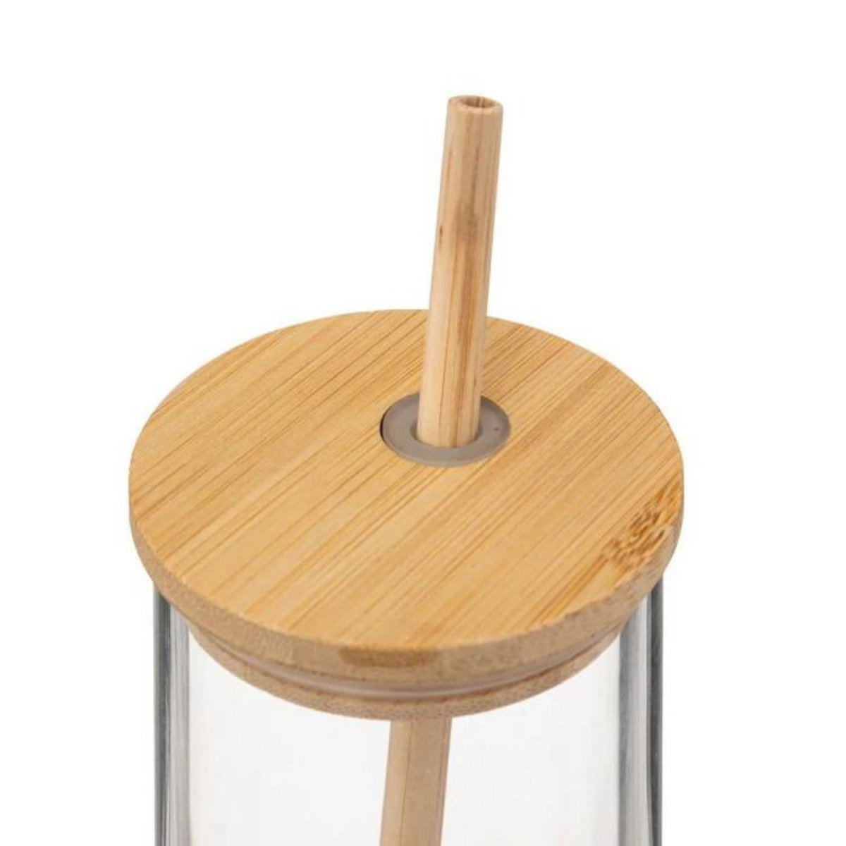 SECRET DE GOURMET Coffret Carafe, 4 Verres & Pailles  Bambou  28cm Transparent