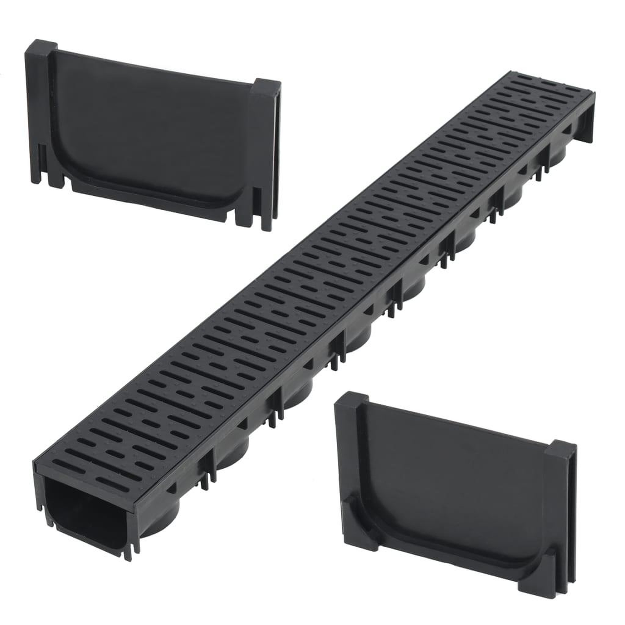Voir la diapositive 1 : VIDAXL Canaux de drainage Plastique 1 m