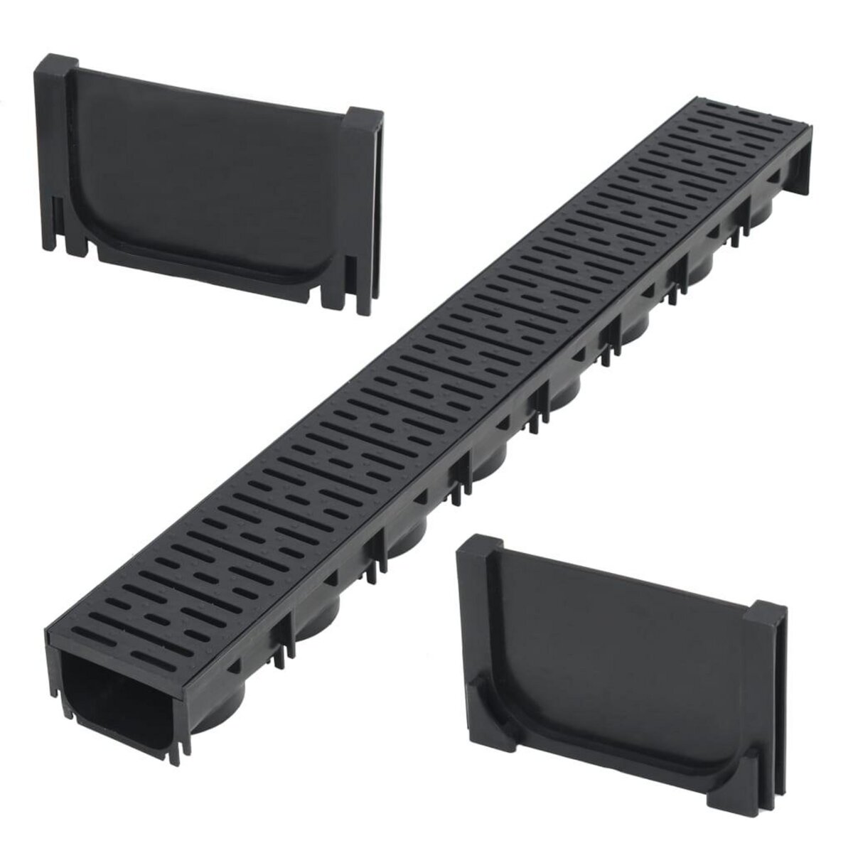 VIDAXL Canaux de drainage Plastique 1 m