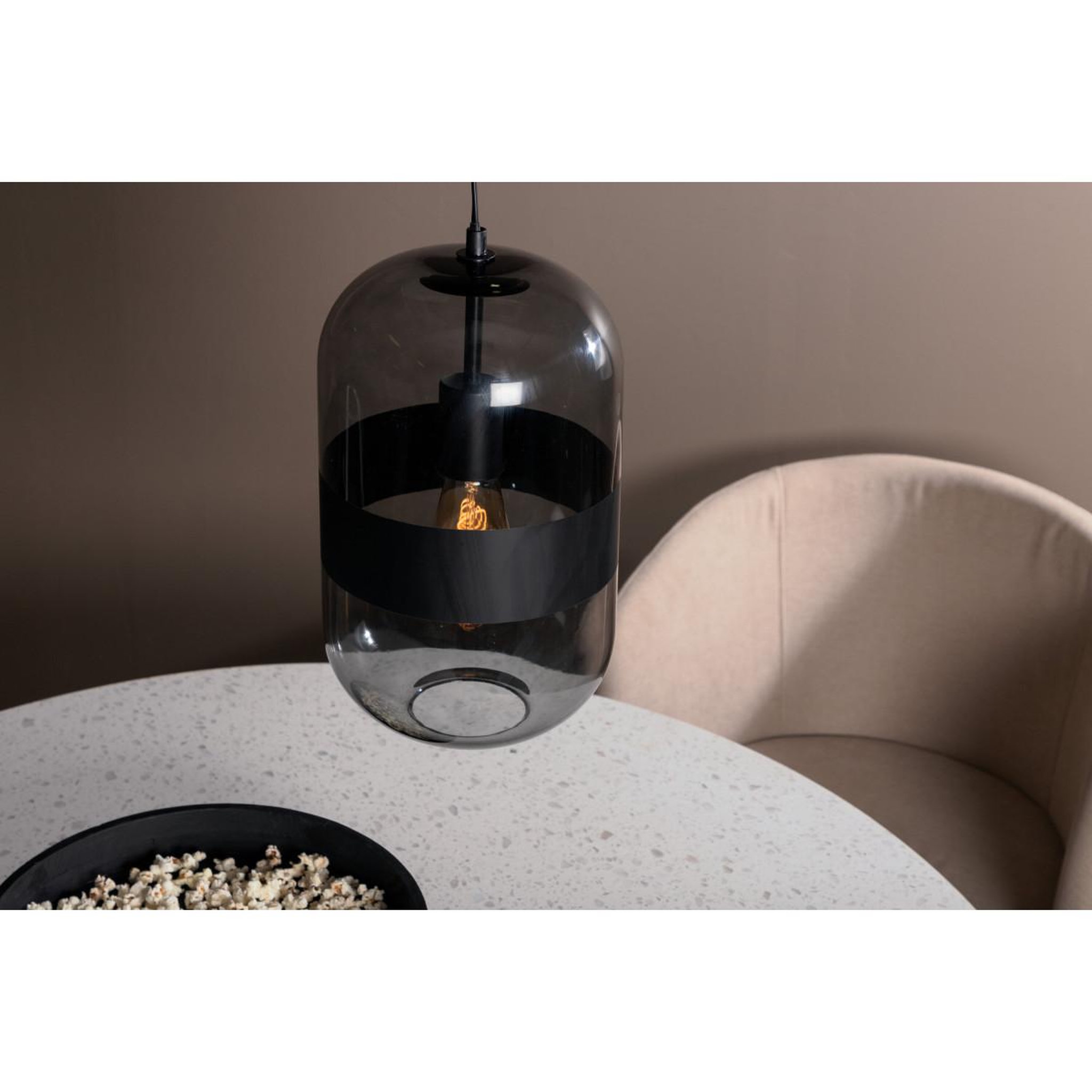 Voir la diapositive 4 : Paris Prix Suspension design en verre  dropp  20cm noir