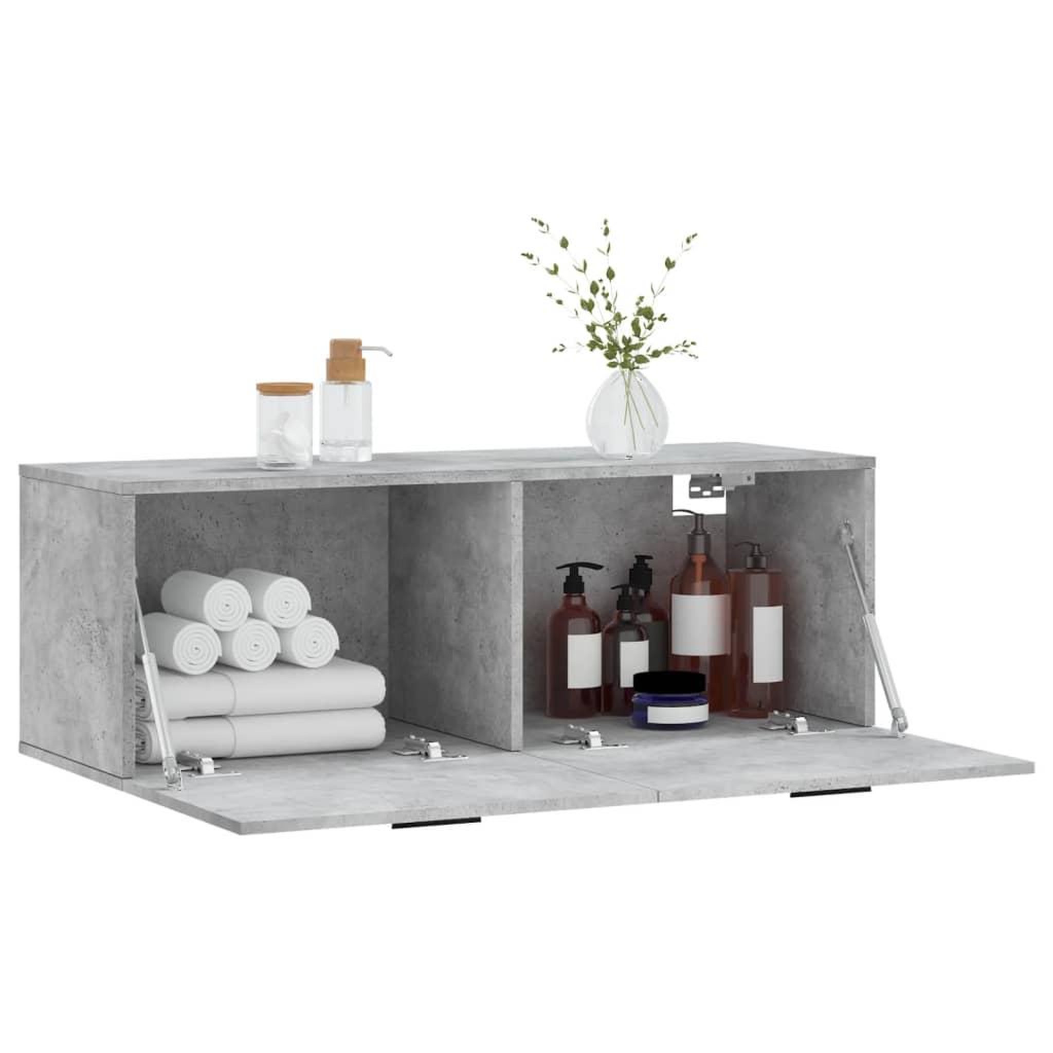 Voir la diapositive 4 : VIDAXL Armoire murale gris beton 100x36,5x35 cm bois d'ingenierie