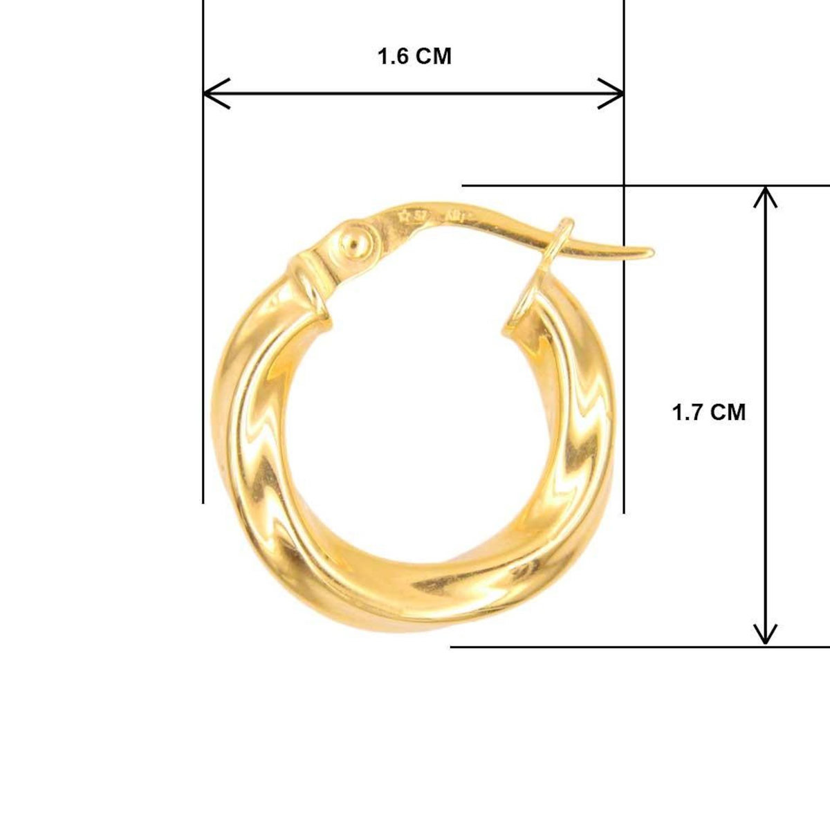 L'ATELIER D'AZUR Boucles d'Oreilles Créoles - Or Jaune - Torsadées