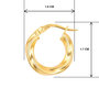 Voir la diapositive 3 : L'ATELIER D'AZUR Boucles d'Oreilles Créoles - Or Jaune - Torsadées