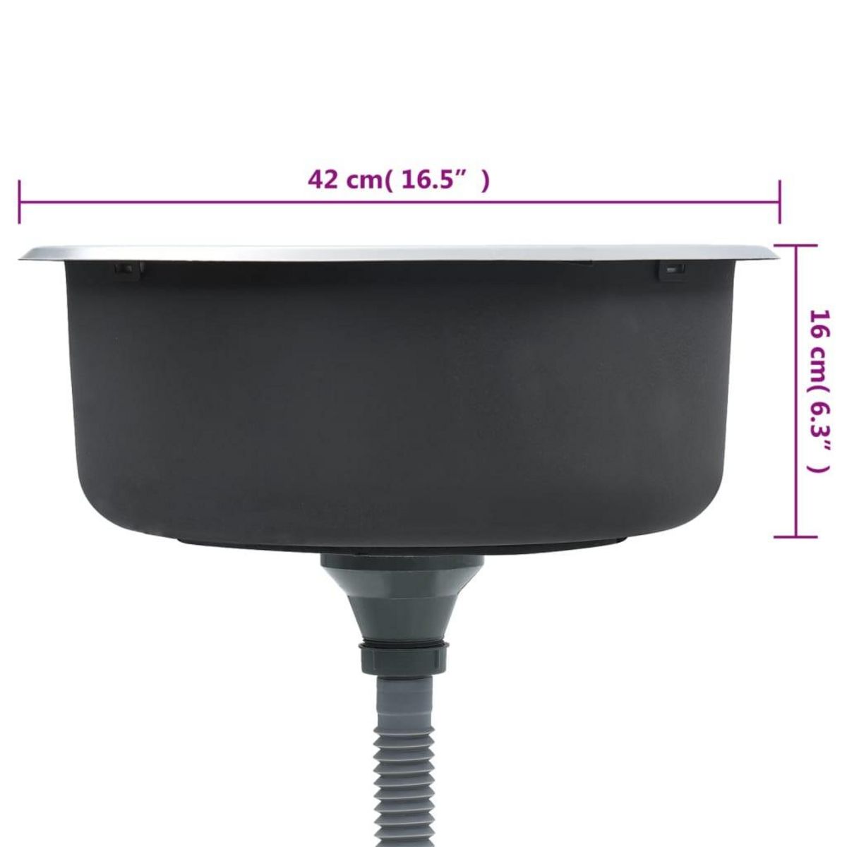 VIDAXL Evier de cuisine avec crepine et piege Acier inoxydable