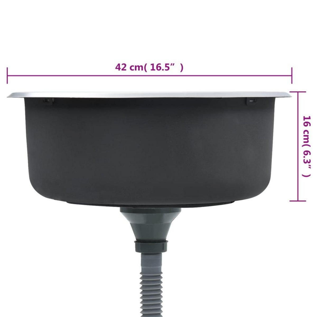 VIDAXL Evier de cuisine avec crepine et piege Acier inoxydable