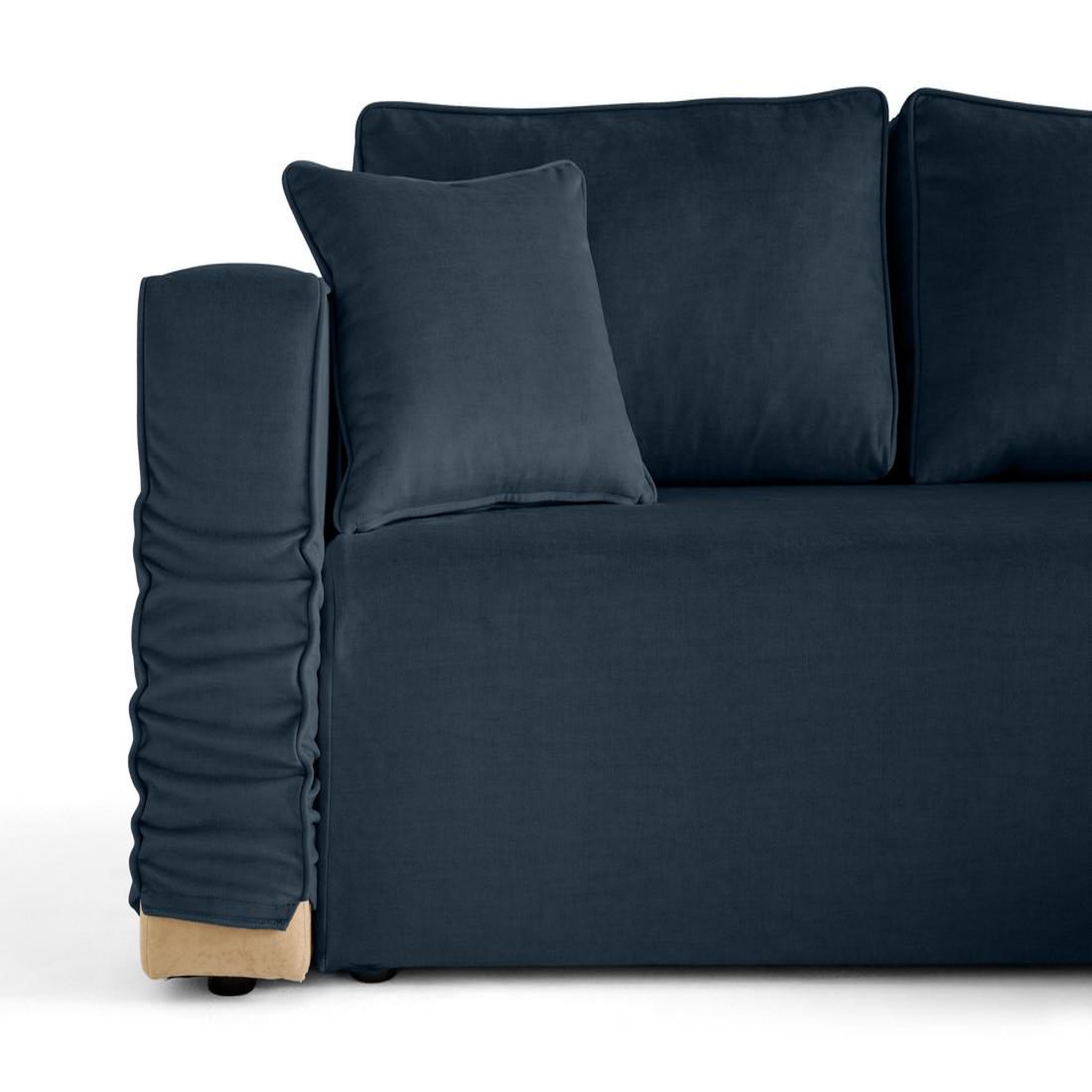 Voir la diapositive 3 : BEST MOBILIER Housse en velours pour canapé déhoussable topaze