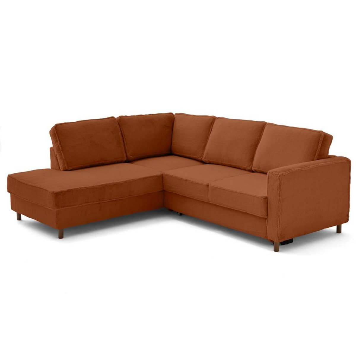 LISA DESIGN Jake - canapé d'angle gauche 5 places convertible en fausse fourrure