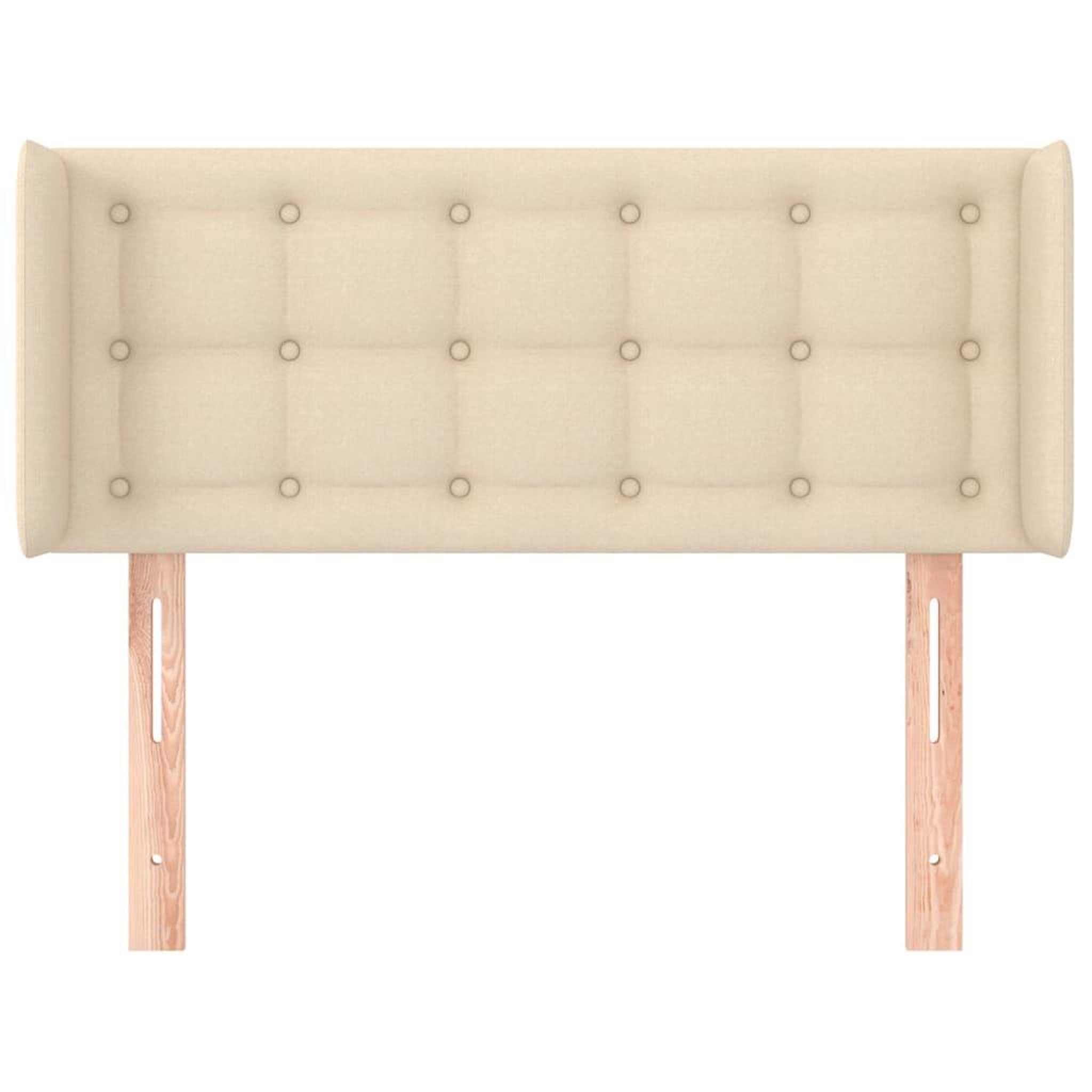 Voir la diapositive 3 : VIDAXL Tete de lit avec oreilles Creme 93x16x78/88 cm Tissu