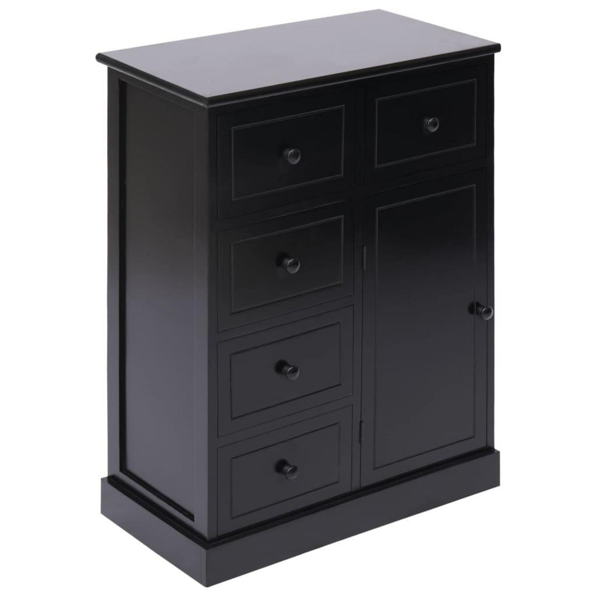 VIDAXL Buffet avec 10 tiroirs Noir 113x30x79 cm Bois