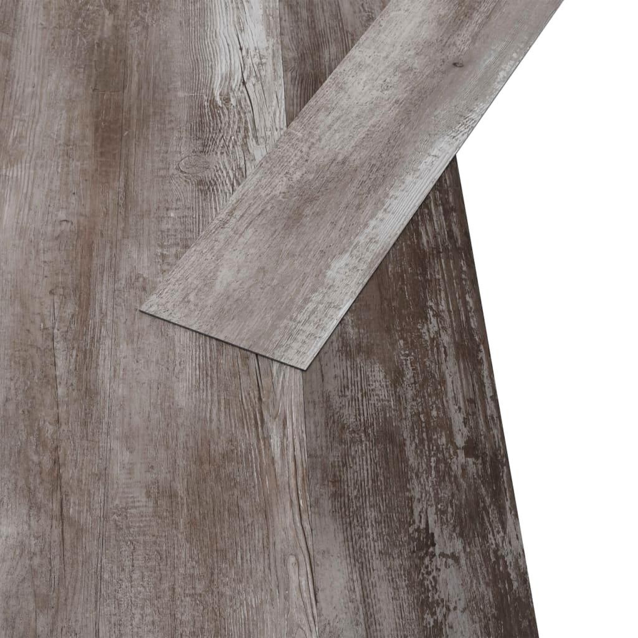 Voir la diapositive 3 : VIDAXL Dalles de plancher PVC 5,02 m^2 2 mm autoadhesif marron bois mat