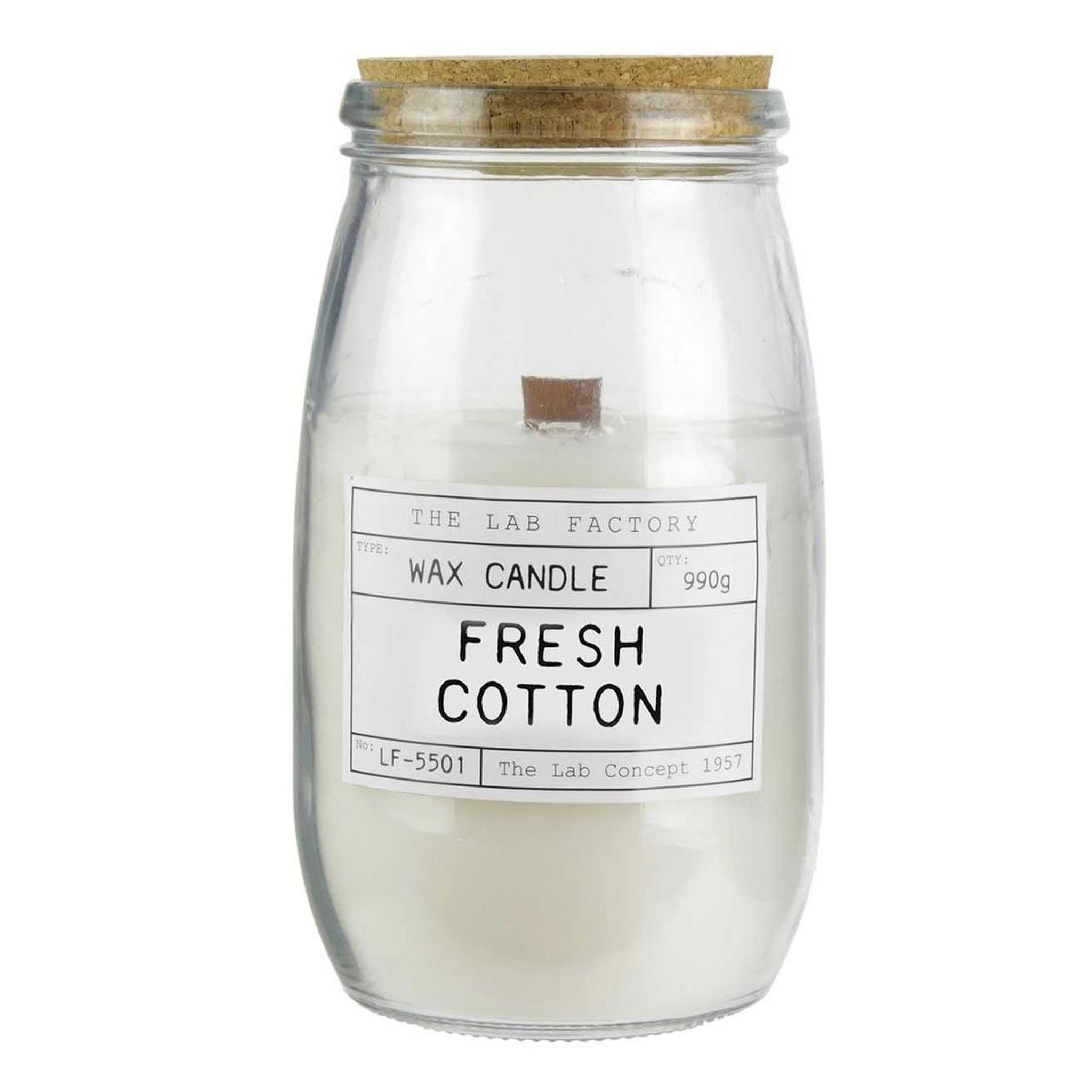 The Home Deco Factory Bougie parfumée déco  lab  990g fresh coton