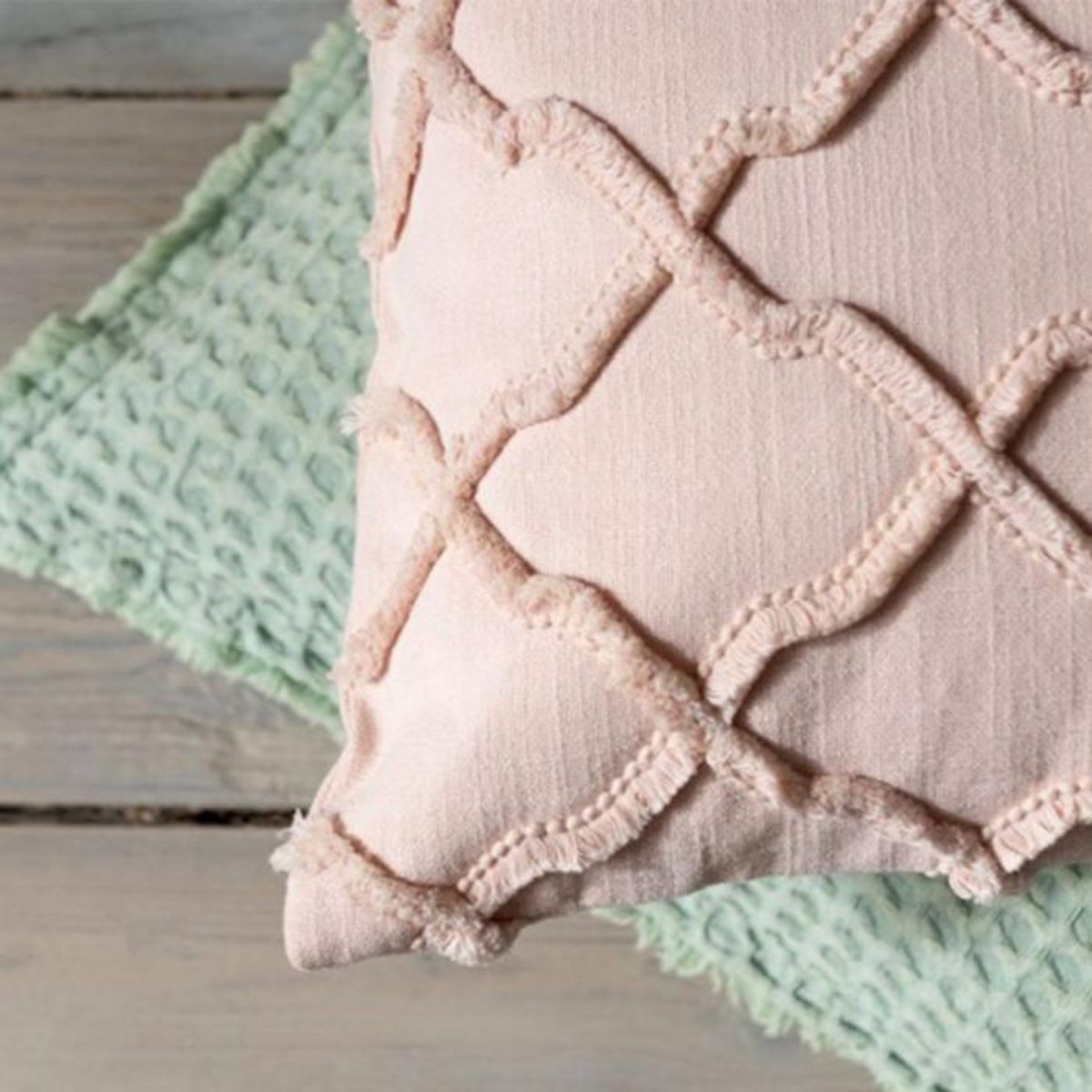 Paris Prix Coussin Déco Carré  Losanges  43x43cm Rose