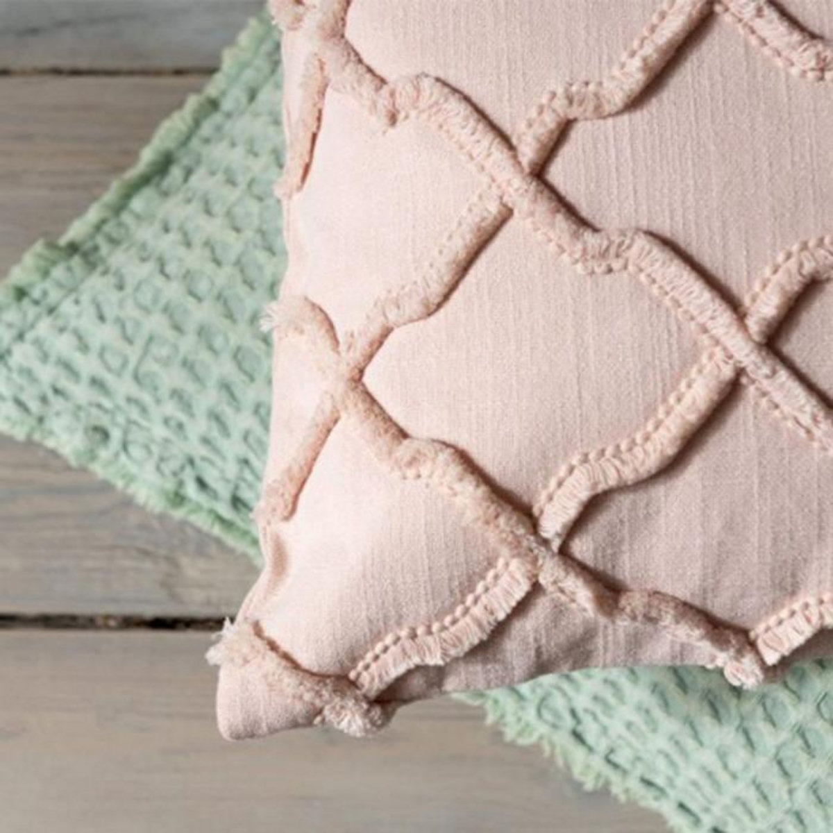 Paris Prix Coussin Déco Carré  Losanges  43x43cm Rose