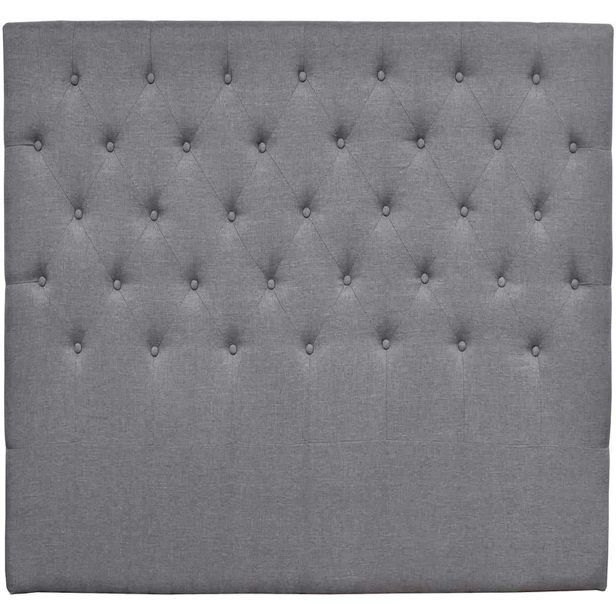 Habitat et Jardin Tête de lit capitonnée  Déco  - 189 cm - Gris - En tissu