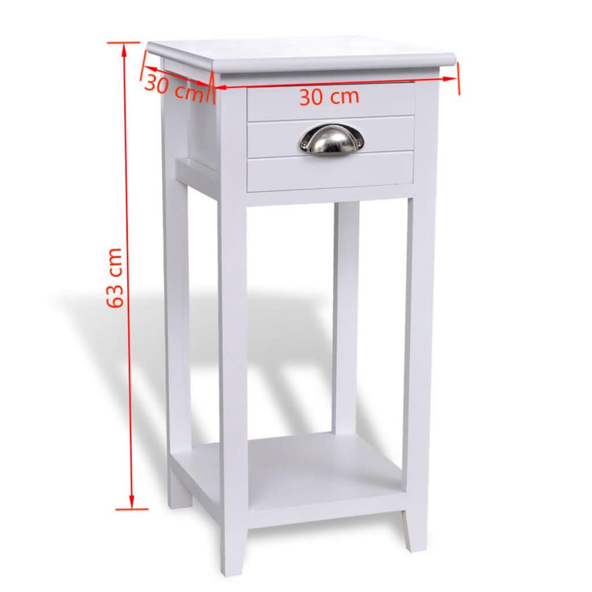 VIDAXL Table de chevet avec 1 tiroir Blanc