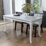 VIDAXL Table a manger 116x66x76 cm blanc brillant