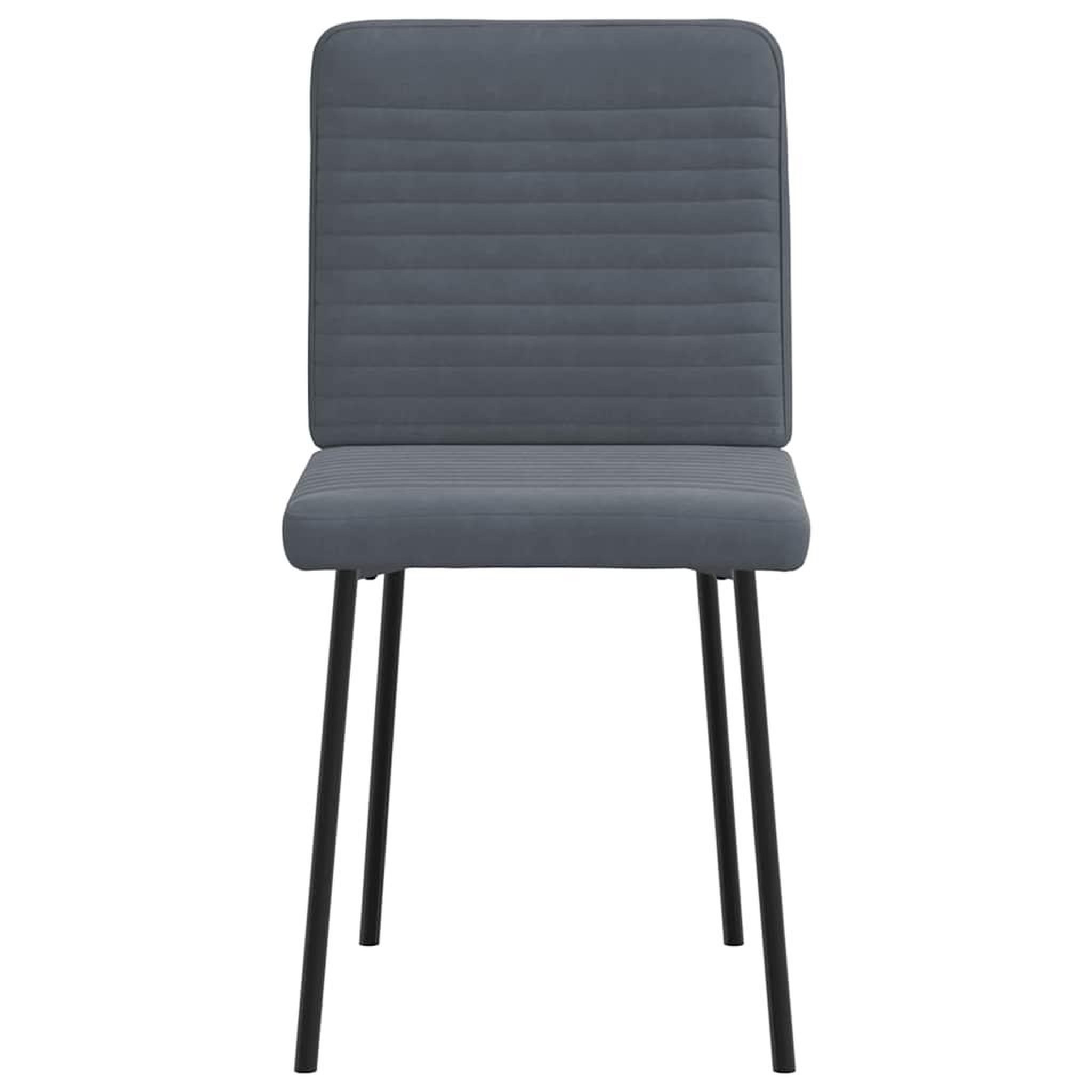 Voir la diapositive 4 : VIDAXL Chaises a manger lot de 6 gris fonce velours