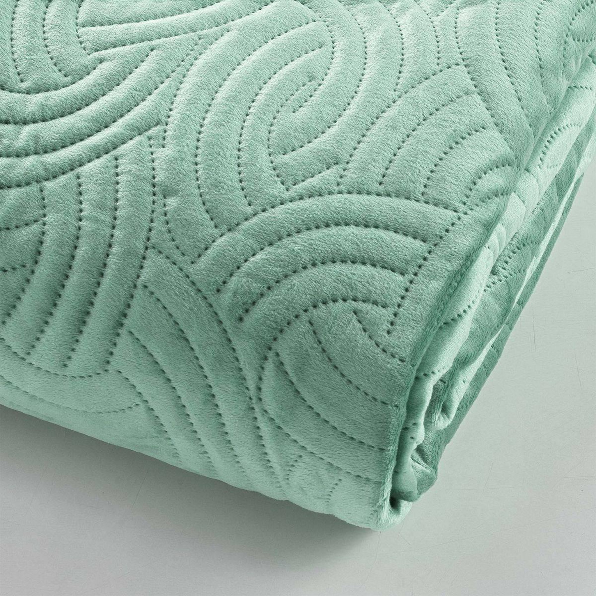 Voir la diapositive 4 : Douceur d'Intérieur Couvre-lit & 2 housses de coussin  solange  220x240cm sauge