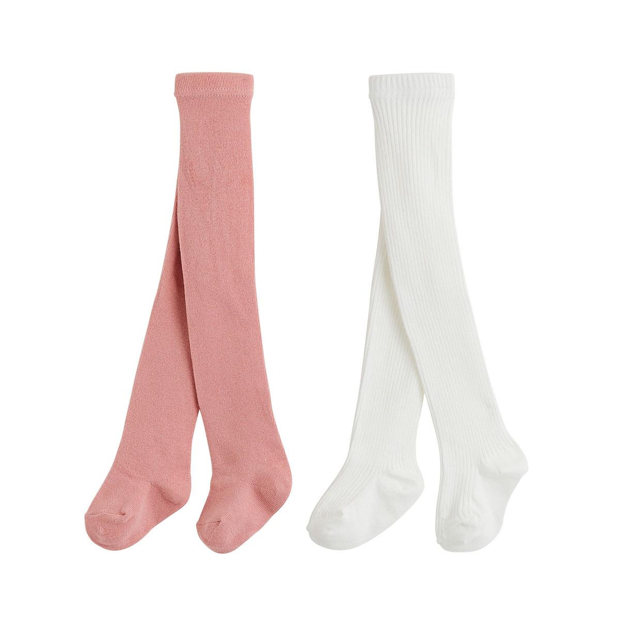 PETIT BEGUIN Lot de 2 paires de collants enfant cléo. Coloris disponibles : Rose