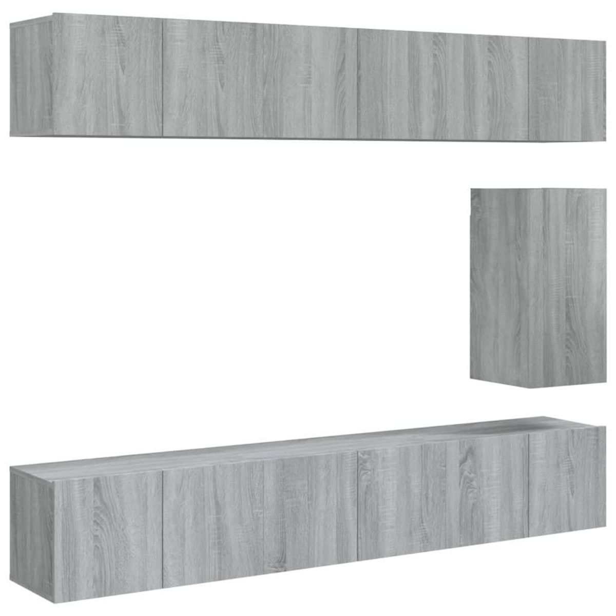 VIDAXL Ensemble de meubles TV 7 pcs Sonoma gris Bois d'ingenierie