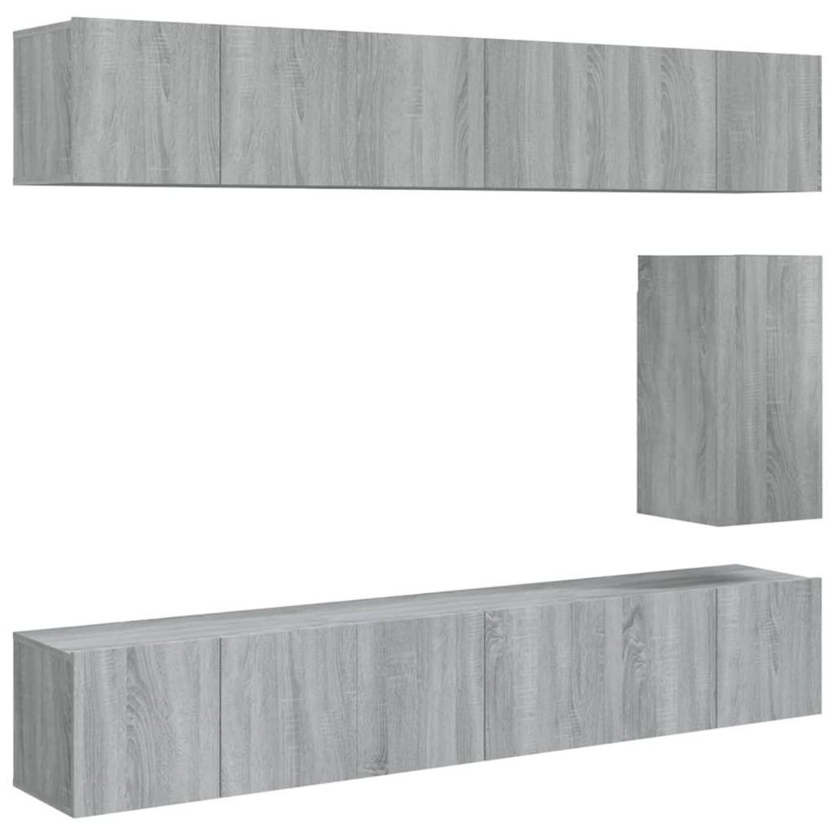 VIDAXL Ensemble de meubles TV 7 pcs Sonoma gris Bois d'ingenierie