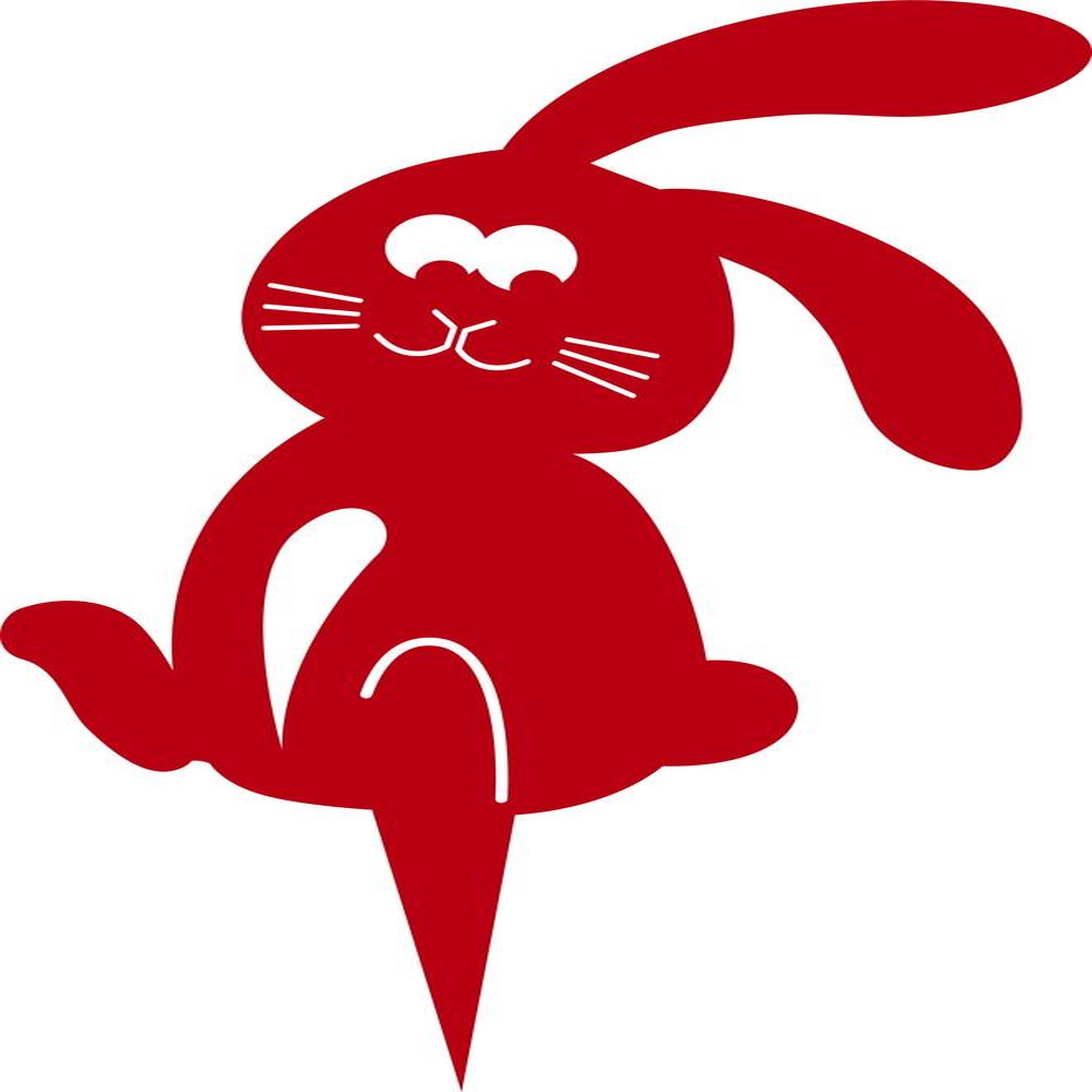 CENTRALE BRICO Figurine à piquer lapin rouge - 21x18 cm - Acier époxy