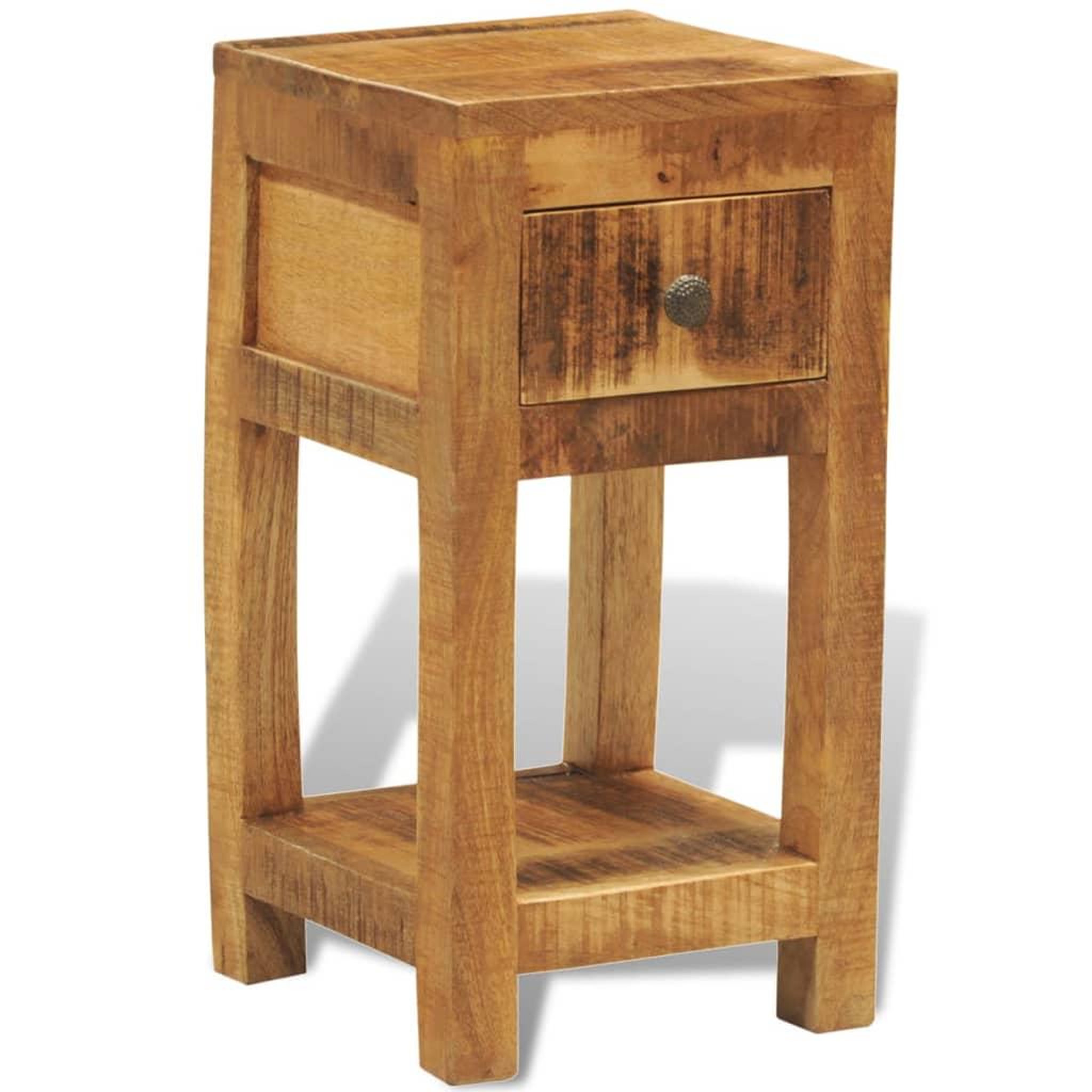Voir la diapositive 5 : VIDAXL Table de chevet avec 1 tiroir Bois massif de manguier