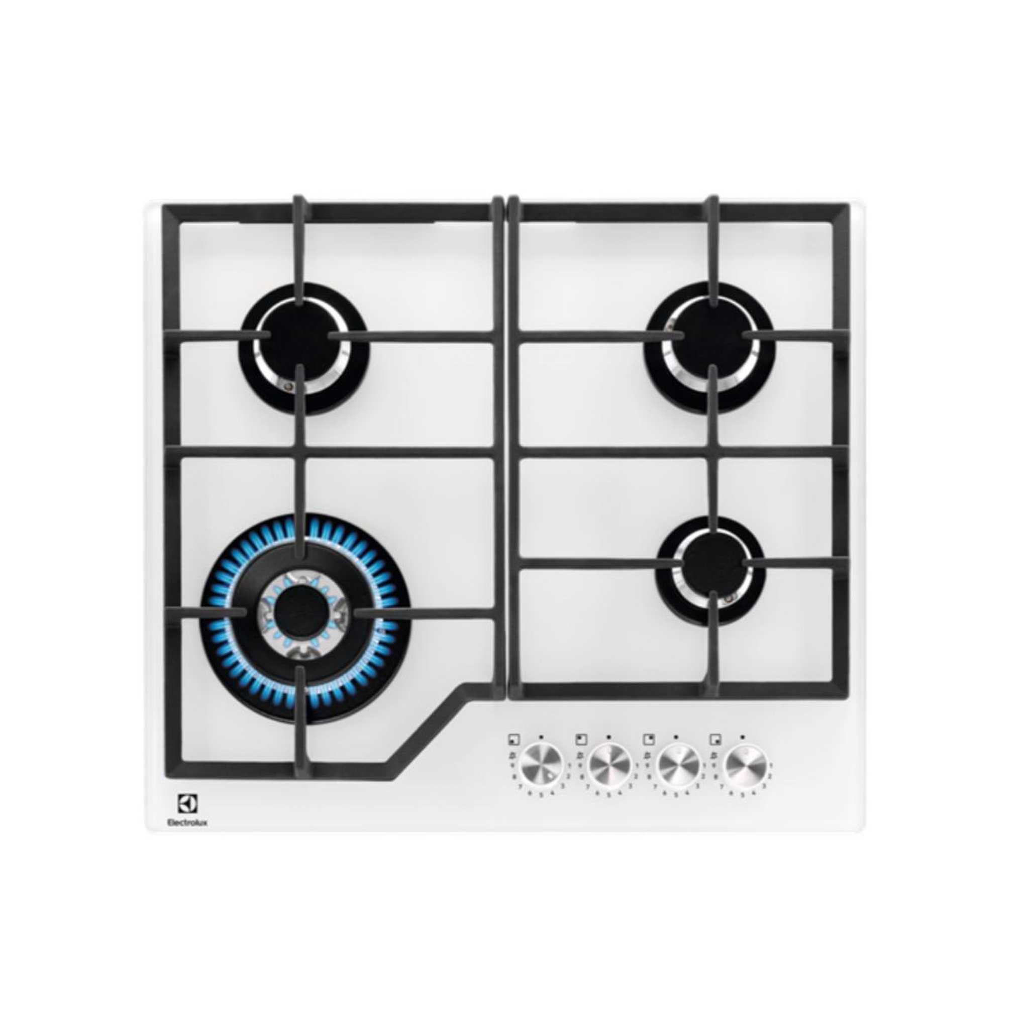 Voir la diapositive 2 : ELECTROLUX Table de cuisson gaz 60cm 4 feux blanc - kgg64362w